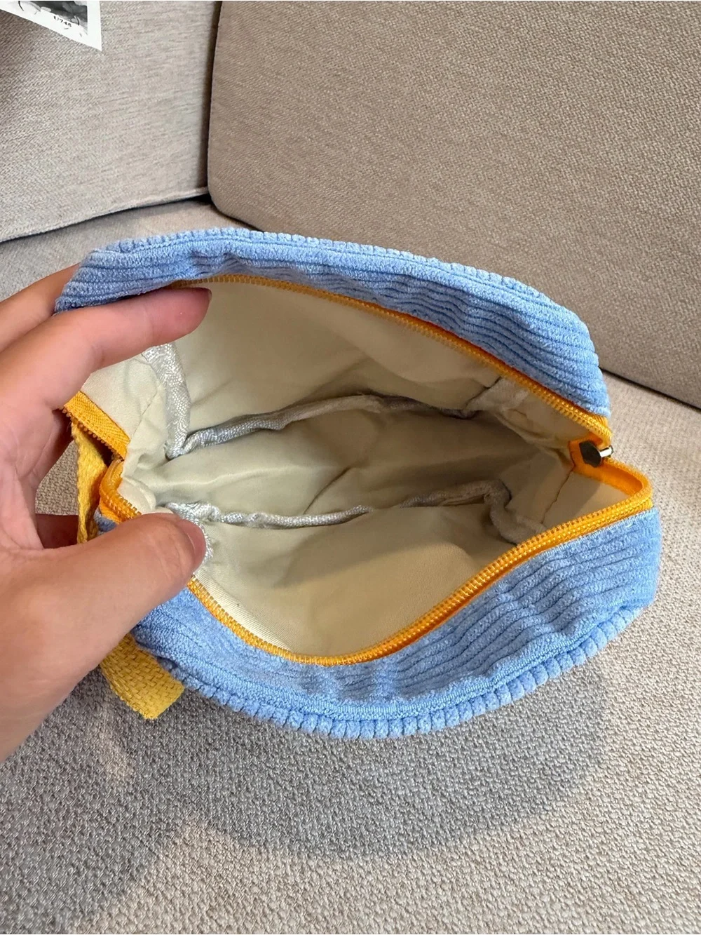 miffy Light Blue Plush Cube Kids Bag with Yellow Strap